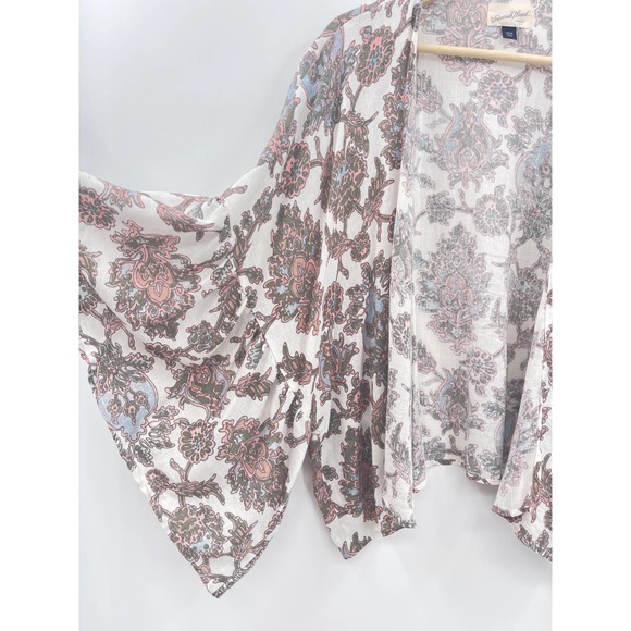 Universal Thread Cardigan Women's One Size 2XL Cotton Linen Boho Printed Coastal - Picture 2 of 8